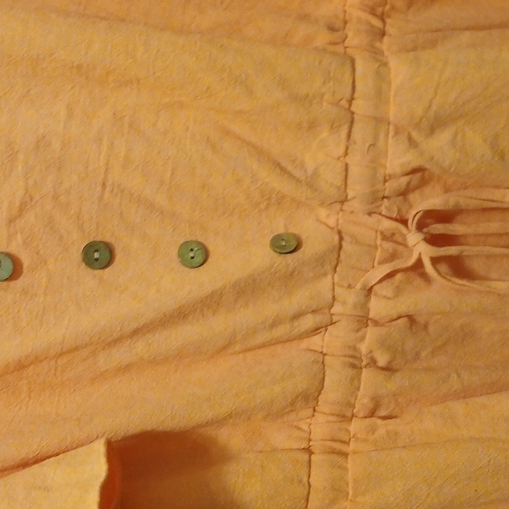 Orange Button-Front Dress - Picture 3 of 5